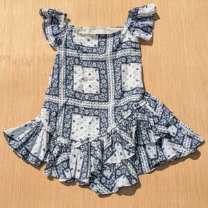 Cinq a Sept‎ Dress Mini Off Shoulder Asymmetric Paisley Ruffle Women's Small?